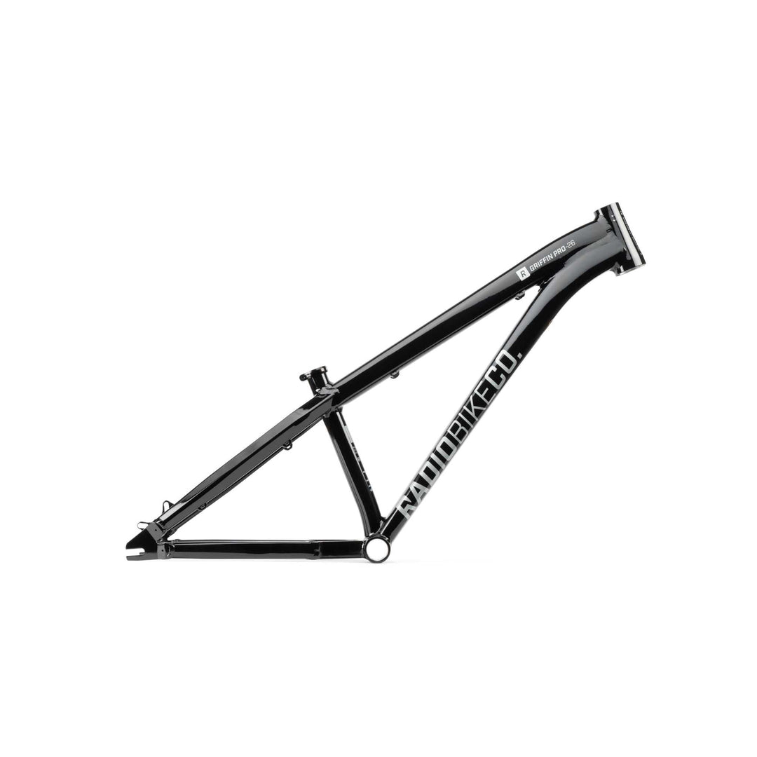 Black RADIO GRIFFIN PRO BMX bike frame with hydroformed alloy tubing and competition design