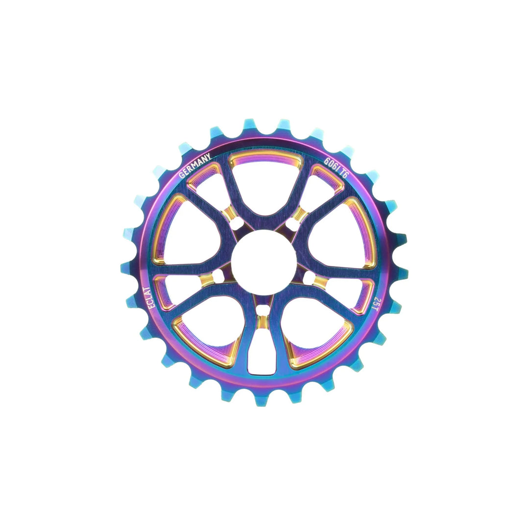 ÉCLAT RS Sprocket, CNC machined 6061-T6 alloy, colorful finish, bicycle component.