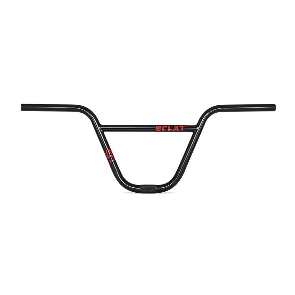 ÉCLAT CONTROLLER BAR (LEWIS MILLS SIGNATURE) black BMX handlebars, featuring seamless 4130 crmo and variable rise options, designed by Lewis Mills.