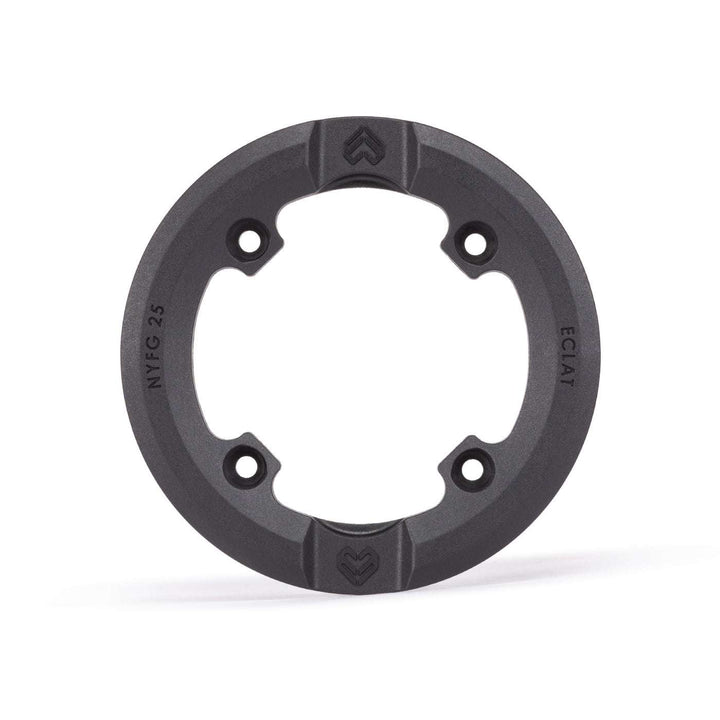 Elevate Guard Sprocket solid nylon fiberglass BMX sprocket guard in black with bolt holes and durable design