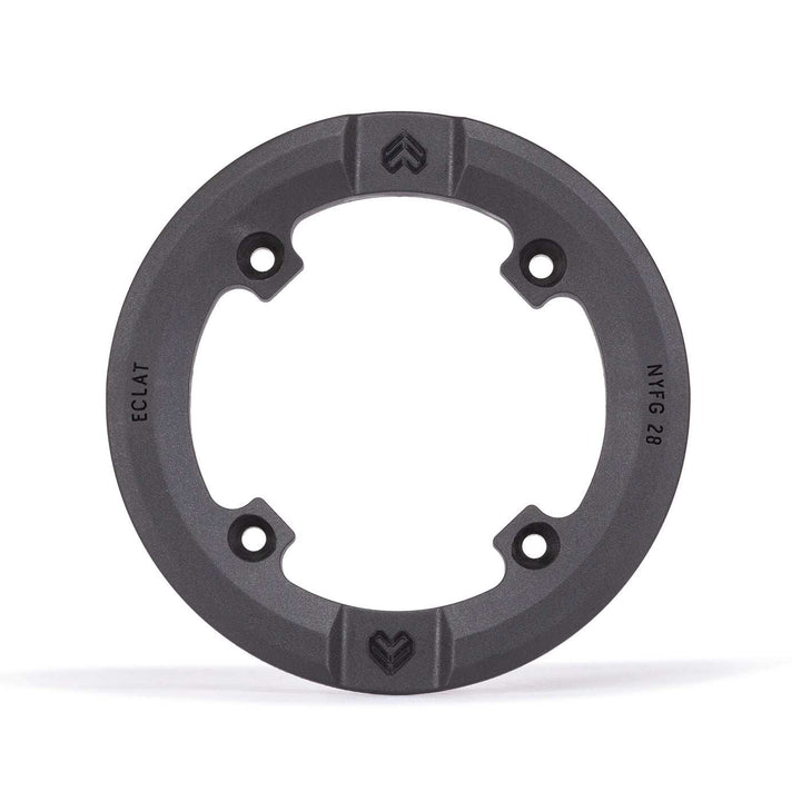 Eclat Elevate Guard Sprocket solid CNC 6061-T6 alloy with replaceable nylon fiberglass guard for BMX bikes, available in 25t and 28t.