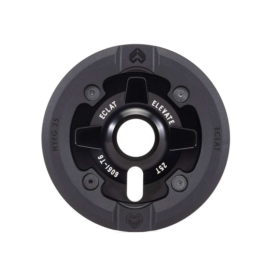 ÉCLAT ELEVATE GUARD solid sprocket with nylon fiberglass guard, 25t size, durable and friction-free grinding design