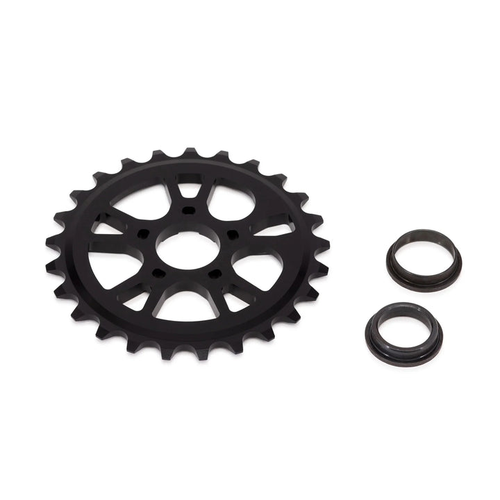 ÉCLAT RS Sprocket with adapters, CNC machined 6061-T6 alloy, super car wheel design.