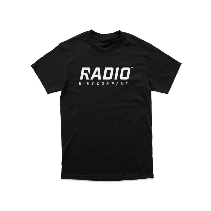 Black Radio Logo T-Shirt with white "RADIO BIKE COMPANY" text for casual wear