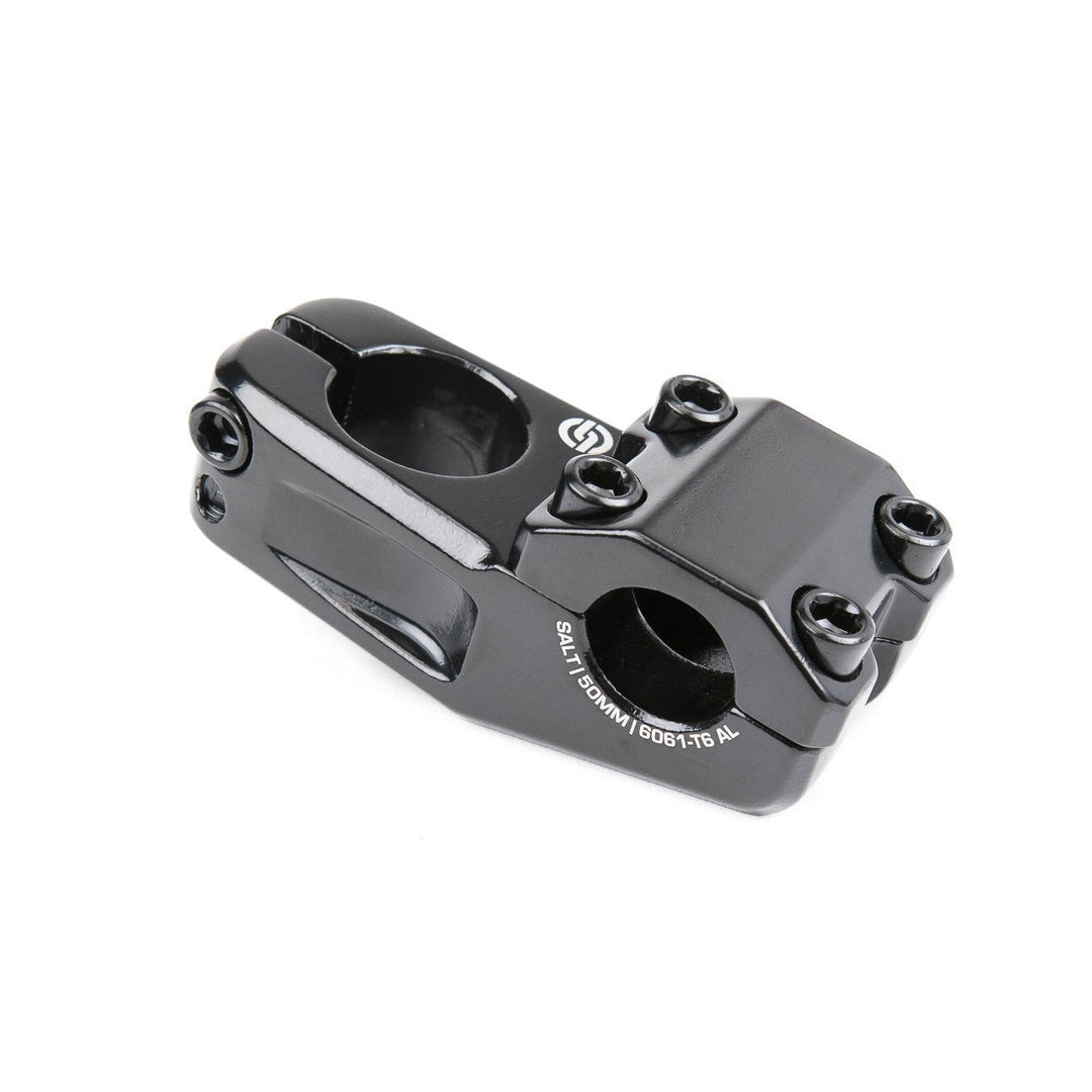 Black SALT AM 50 topload stem with 33mm rise and 50mm reach, forged alloy 6061-T6 bike component
