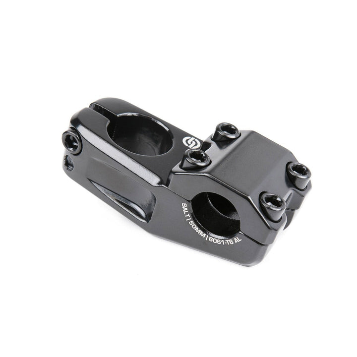 Black SALT AM 50 topload stem with 33mm rise and 50mm reach, forged alloy 6061-T6 bike component
