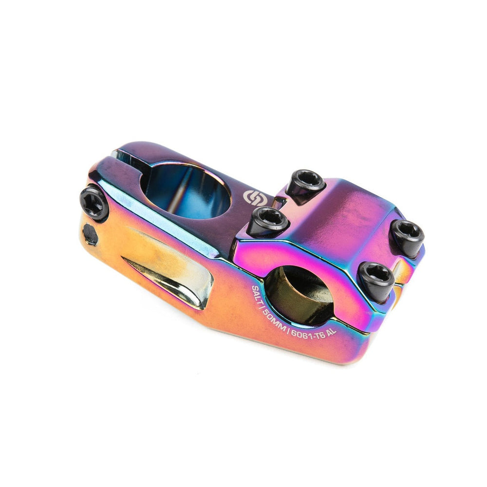 SALT AM 50 TOPLOAD STEM in Oil Slick finish with 33mm rise and 50mm reach.