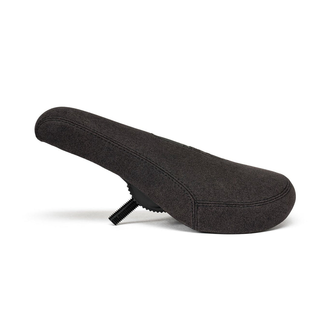 Black SALTPLUS PIVOTAL SEAT with embossed top cover and plastic bumpers, compatible with Pivotal seat posts.