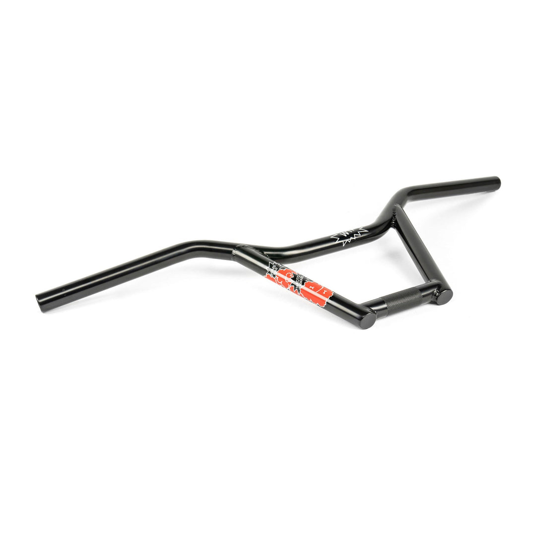 WETHEPEOPLE BOMB BAR compact black BMX flatland handlebar with 8.25" rise and 26.8" width made from 4130 chromoly steel