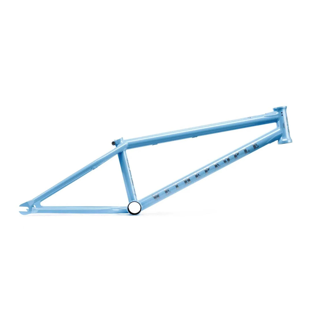WETHEPEOPLE MESSAGE FRAME lightweight blue BMX bike frame with technical park geometry and durable 4130 crmo tubing