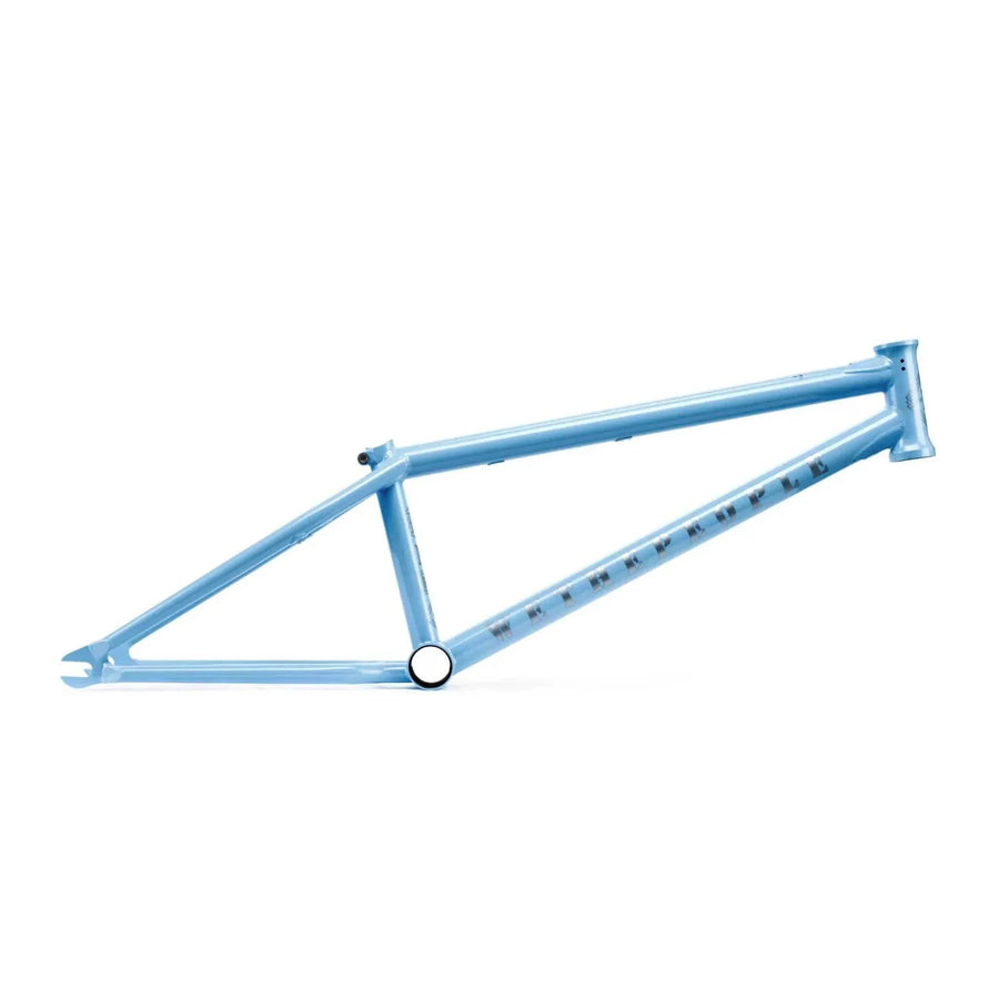 WETHEPEOPLE MESSAGE FRAME lightweight blue BMX bike frame with technical park geometry and durable 4130 crmo tubing