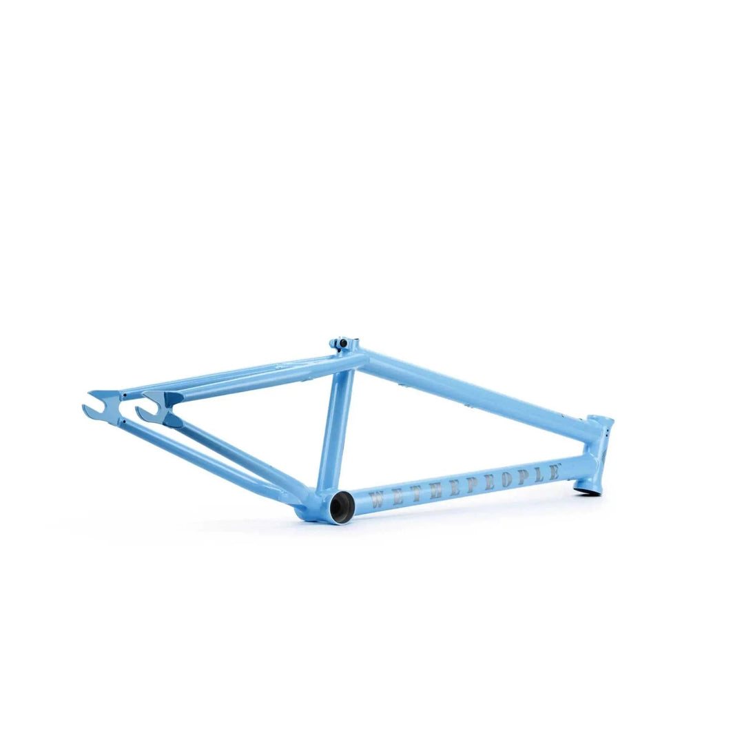 WETHEPEOPLE MESSAGE FRAME lightweight blue BMX bike frame with technical park geometry and durable 4130 crmo tubing